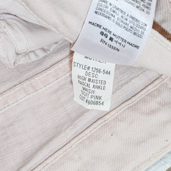 MOTHER Superior Denim High Waisted Rascal Ankle Jeans Soft Pink sz 25 - Picture 9 of 15